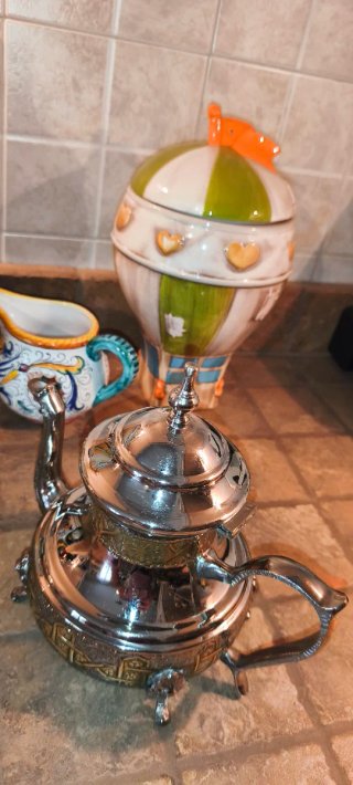 Teiera Marocchina Royal Manchester Argentata 4 Pie