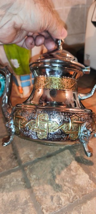 Teiera Marocchina Royal Manchester Argentata 4 Pie