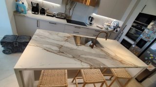 Isla de cocina moderna mármol