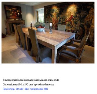 2 Mesas Cuadradas Madera Maison du Monde