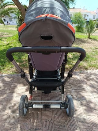 Silla de paseo gemelar, marca BambinoWorld naranja