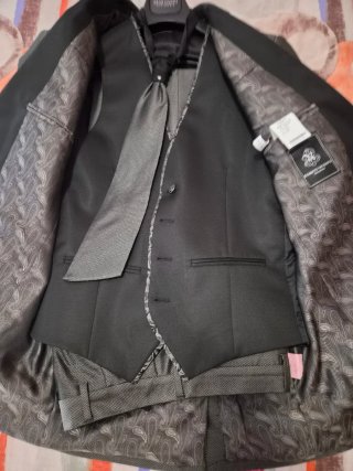 Traje de Novio Roberto Vicentti Negro/Gris