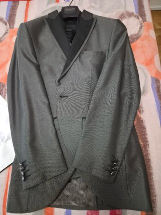 Traje de Novio Roberto Vicentti Negro/Gris