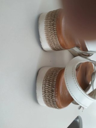 Sandalias de piel mujer blancas
