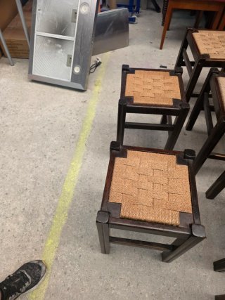 Conjunto 6 sillas rústicas madera y yute