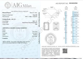 Diamante Naturale Champagne Cognac 1.09 ct VS2 AIG