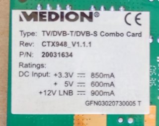 Tarjeta TV con conector coaxial