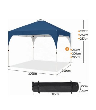 Carpa Plegable Azul 3x3m