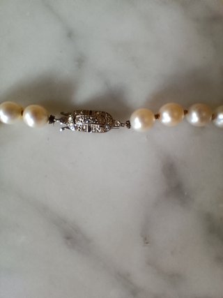 Collar Perlas Akoya Oro Blanco Diamantes
