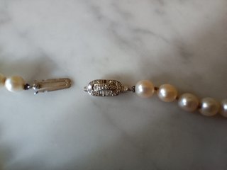 Collar Perlas Akoya Oro Blanco Diamantes