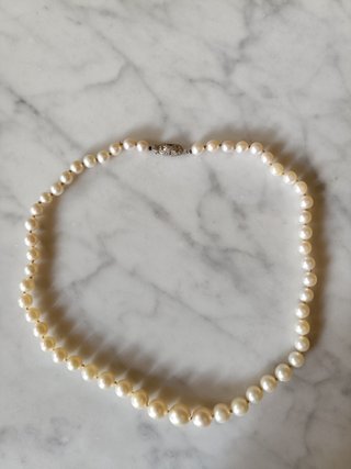 Collar Perlas Akoya Oro Blanco Diamantes