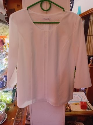 Blusa Christina Felix Blanca Manga Larga