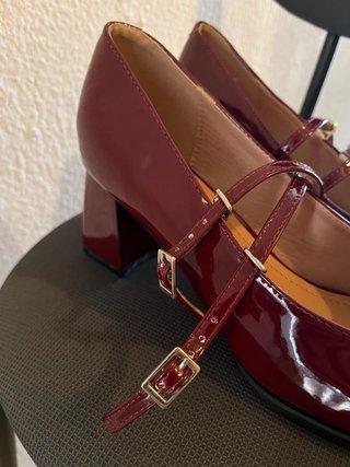 Zapatos Mary Jane Rojo Cereza de mujer