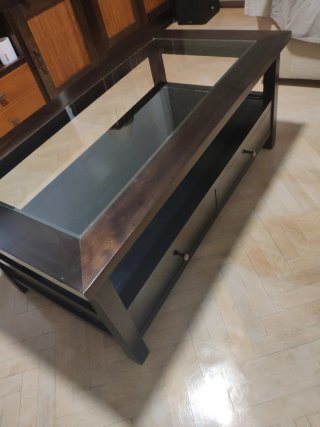 Mesa de centro madera y cristal