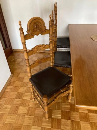 Mesa comedor rústica 200x100cm + 6 sillas