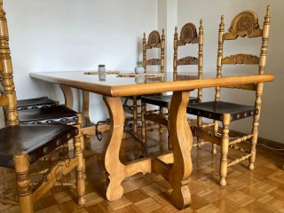 Mesa comedor rústica 200x100cm + 6 sillas