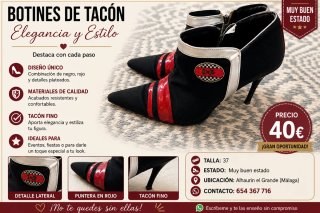 Botines D&G Talla 37 Negros y Rojos