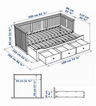 Cama nido Ikea Hemnes madera blanca con colchones