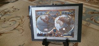 Mappamondo Storico Metallizzato 24x18
