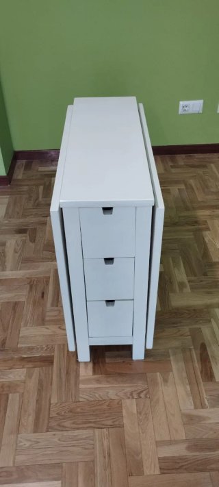 Mesa Abatible Norden Ikea Madera Blanca