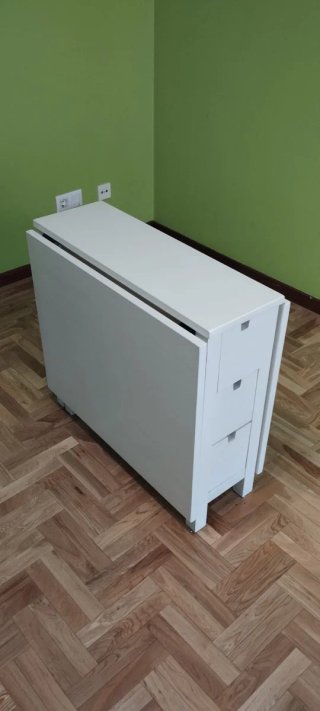 Mesa Abatible Norden Ikea Madera Blanca