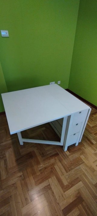 Mesa Abatible Norden Ikea Madera Blanca