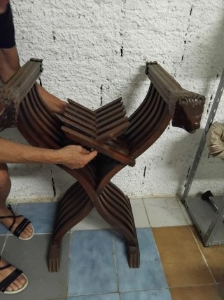 Sedia Savonarola Legno Noce Pieghevole