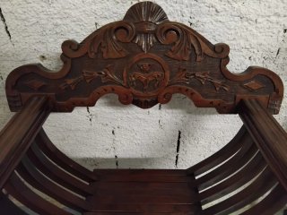 Sedia Savonarola Legno Noce Pieghevole