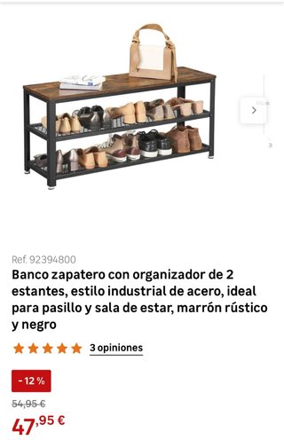 Banco Zapatero Industrial VASAGLE - 25 € - Sevilla