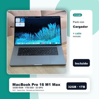 Macbook Pro 16 2021 M1 MAX 10C 32GB 1TB SSD Con cargador