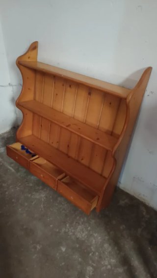 Estantería pino macizo con cajones