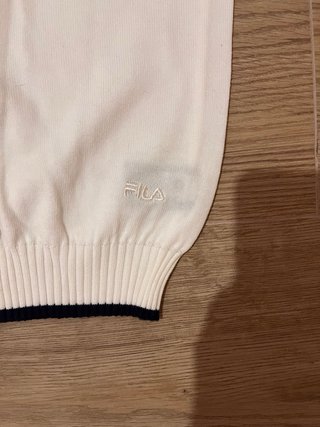 Maglioncino Fila Bianco Scollo a V Vintage