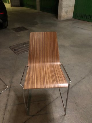 Sedie design in legno zebrano e metallo