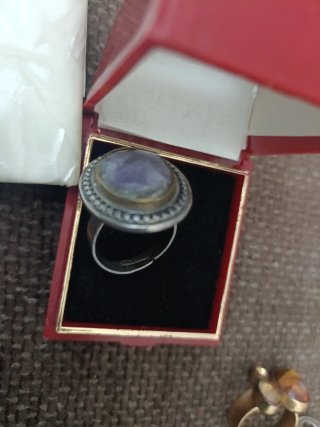 Anillo Plata con Piedra Morada
