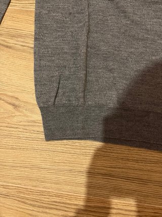 Maglione Moniti Lana Merinos Grigio Scollo V