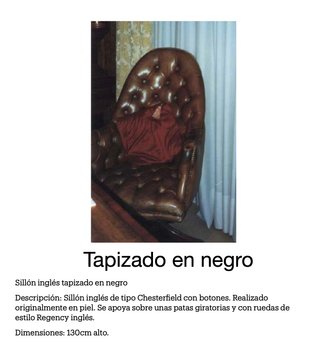 Sillón inglés Chesterfield tapizado negro