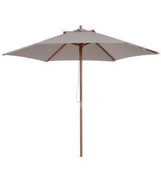 Sombrilla Jardín Madera y Tela Ø250x230cm