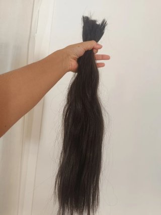 Pelo humano natural negro 150gm 42cm