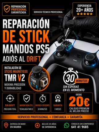 Reparación Stick PS5 Drift TMR V2 Magnéticos