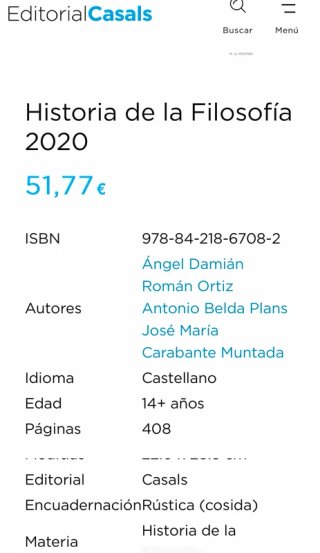 Historia de la filosofía Bachillerato 2