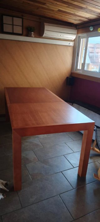 Mesa comedor extensible madera barnizada