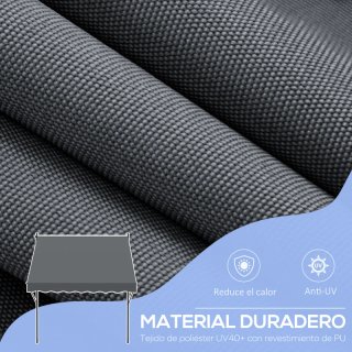 Toldo retráctil manual 200x175x210-310 cm