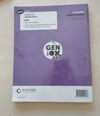 Libro 1 de bachillerato de filosofía geniox