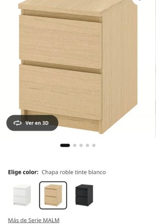 Mesilla 2 cajones Roble Tinte Blanco Ikea