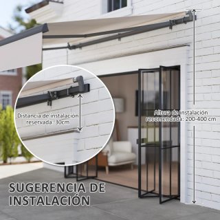 Toldo retráctil manual beige