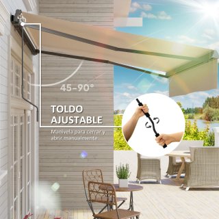 Toldo retráctil manual beige
