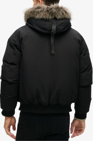Chaqueta Bomber Everest Pelo Sintético Negra