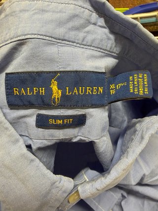 Camisa Oxford Ralph Lauren Slim Fit XL Azul