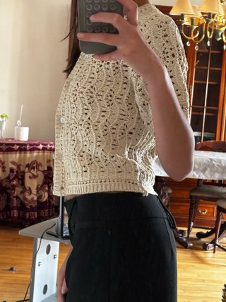Cárdigan Zara abierto de punto beige