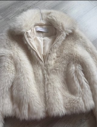 Abrigo pelo Bershka beige Talla M